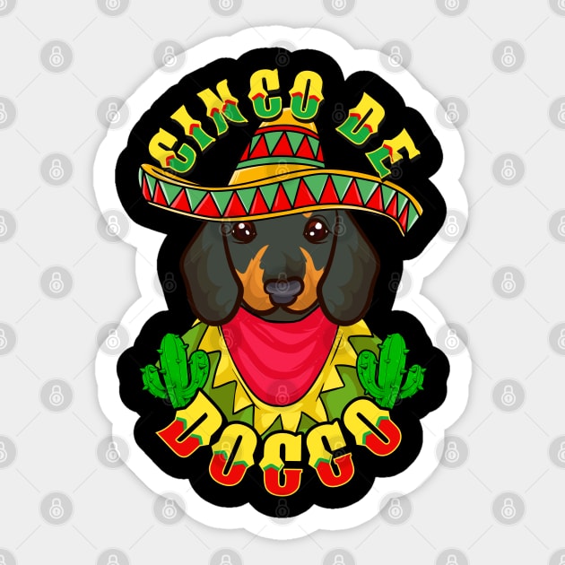 Cinco de Doggo Funny Dachshund Dog for Cinco de Mayo product Sticker by creative